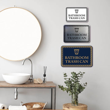 Signs ByLITA Classic Framed Bathroom Trash Can Vintage Bathroom Wall or Door Sign